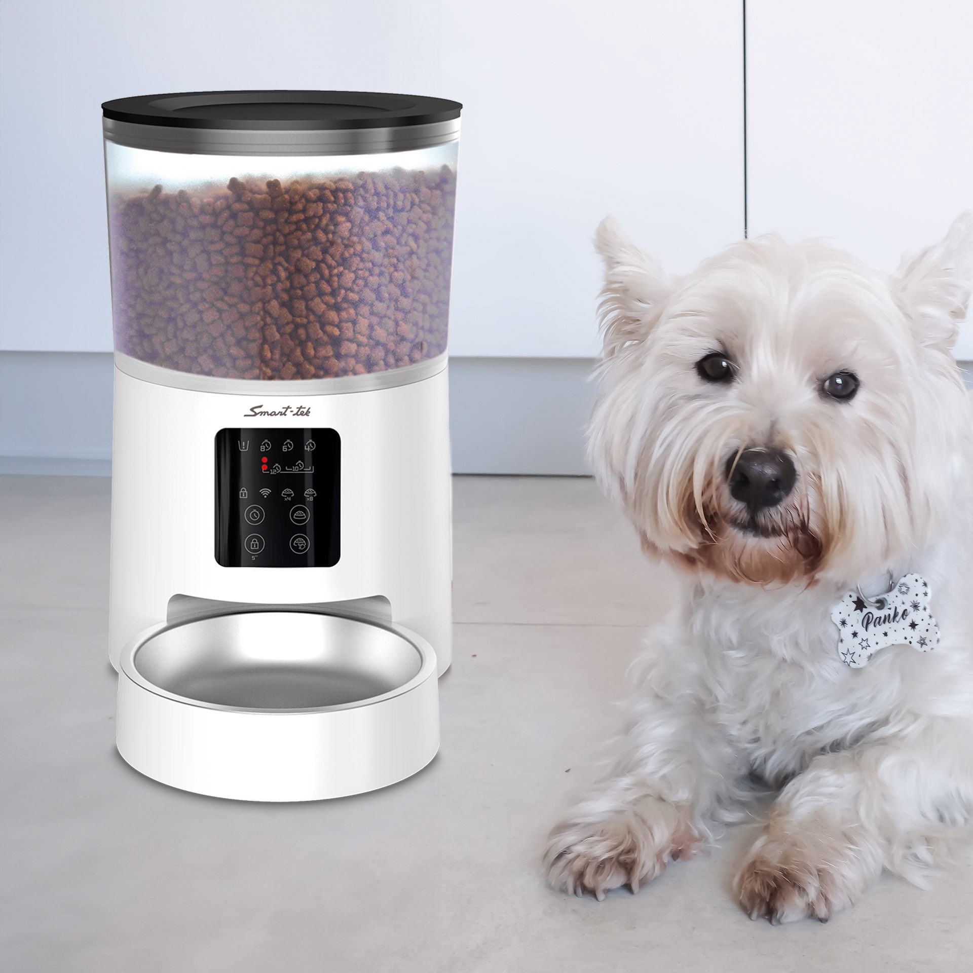 Smart-Tek | Smart Pet | Racionador de alimentos automático Wi-Fi PF150
