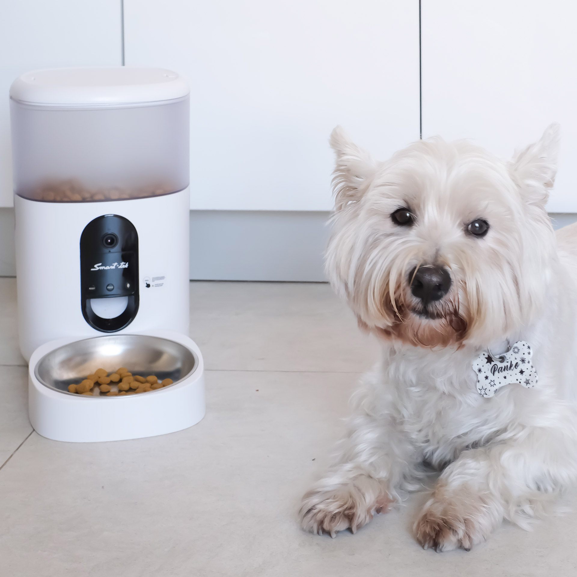 Smart-Tek | Smart Pet | Racionador de alimentos automático Wi-Fi PF200